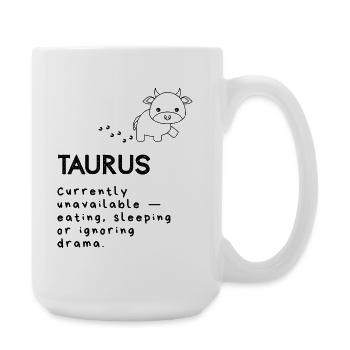 Niedlicher Stier Cartoon – Nickerchenmodus aktiviert - Große Tasse 440 ml - Weiß - Rechts