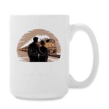 Liebe auf dem Weg Zugromantik - Große Tasse 440 ml - Weiß - Rechts