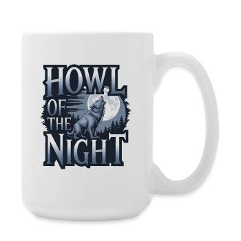 Loup – Hurlement de la nuit - Grande tasse 440 ml - blanc - Droite