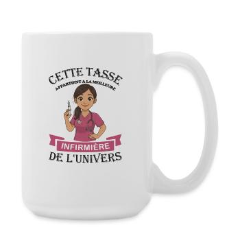 Tasse infirmière humour - cadeau infirmière femme - Grande tasse 440 ml - blanc - Droite