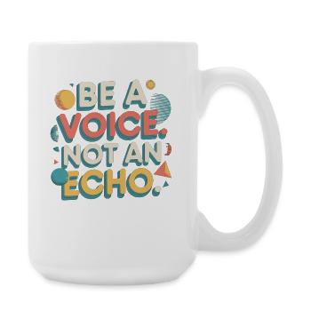 Be a Voice – Encouragement Saying in Retro Style - Large Mug 440 ml - white - Right