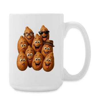 Lachende Kartoffeltruppe - Große Tasse 440 ml - Weiß - Rechts