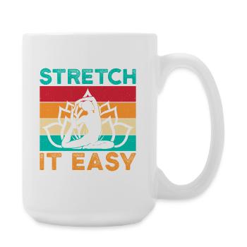 Yoga Stretch It Easy Yoga drôle - Grande tasse 440 ml - blanc - Droite