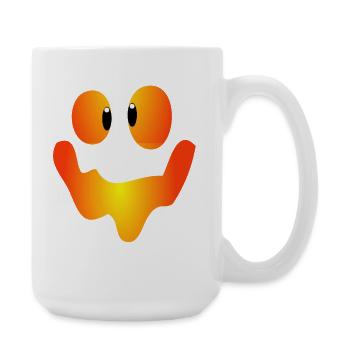 Funny Pumpkin Face Halloween Shirt Outfit Top - Large Mug 440 ml - white - Right