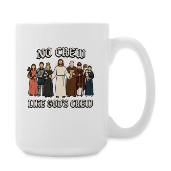 Katholische Gottes Crew - Jesus Christus - Große Tasse 440 ml - Weiß - Rechts