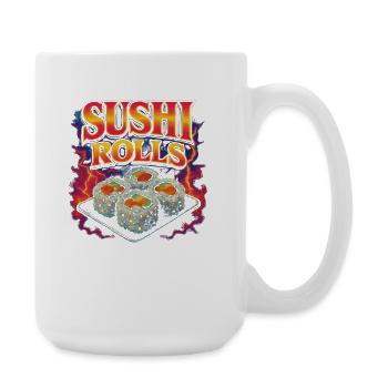 Sushi-Rollen Lieblingsessen Lustig Seltsam 90er Su - Große Tasse 440 ml - Weiß - Rechts