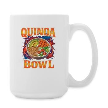 Quinoa Bowl Lieblingsessen Lustig Seltsam 90er Qui - Große Tasse 440 ml - Weiß - Rechts