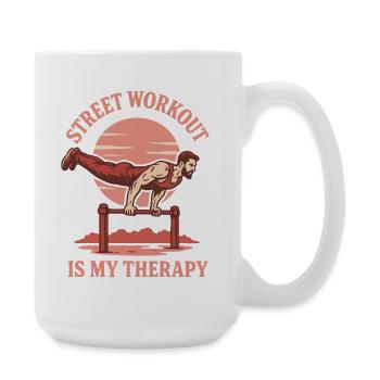 Street Workout Therapy Calisthenics Fitness Gym - Large Mug 440 ml - white - Right