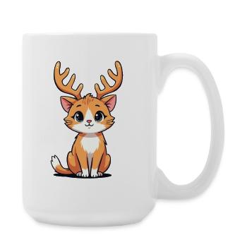 Reindeer Cat - Large Mug 440 ml - white - Right