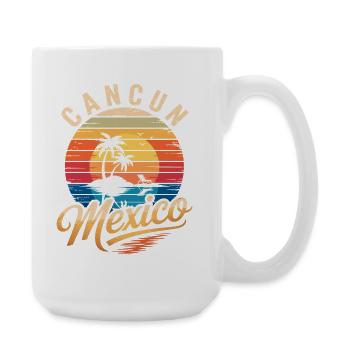Cancun Retro Beach Sun - Large Mug 440 ml - white - Right