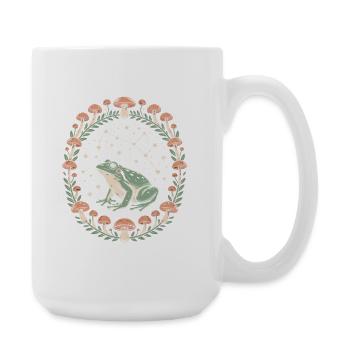 Frog and mushrooms starry sky - Large Mug 440 ml - white - Right