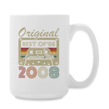 2008 Vintage Retro Geburtstagsgeschenk - Große Tasse 440 ml - Weiß - Rechts