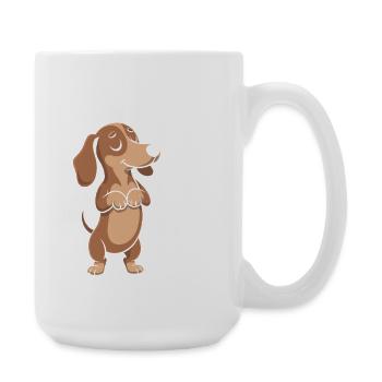 Dackel Cartoon Nö Lustiger Hund Spruch - Große Tasse 440 ml - Weiß - Rechts