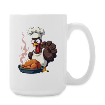 Thanksgiving Turkey Cook - Large Mug 440 ml - white - Right
