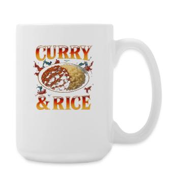 Curry and Rice Favorite Food Funny Weird 90s - Large Mug 440 ml - white - Right