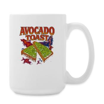 Avocado Toast Lieblingsessen Lustig Seltsam 90er T - Große Tasse 440 ml - Weiß - Rechts