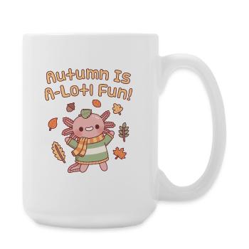 Süßer Axolotl Herbst Ist Viel Spaß Herbstblätter - Große Tasse 440 ml - Weiß - Rechts