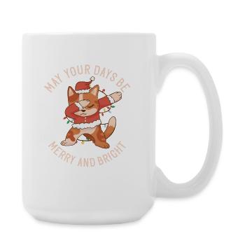 Dabbing Nikolaus Katze - Frohe Weihnachten Party  - Große Tasse 440 ml - Weiß - Rechts
