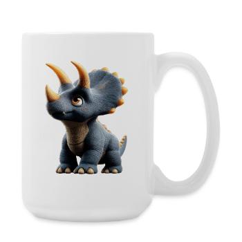 Triceratops Dinosaurier Dinos Triceratops Dino - Große Tasse 440 ml - Weiß - Rechts