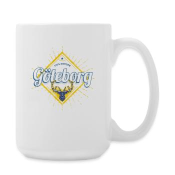 Gothenburg with Deer Sweden Vintage Souvenir - Large Mug 440 ml - white - Right