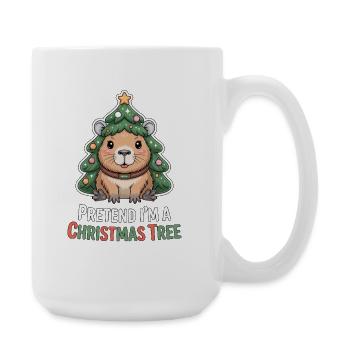 Pretend I'm A Christmas Tree Capypara - Große Tasse 440 ml - Weiß - Rechts