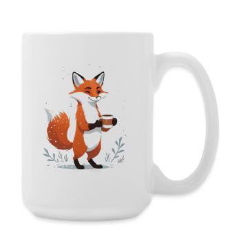 Renard au café en hiver - Grande tasse 440 ml - blanc - Droite