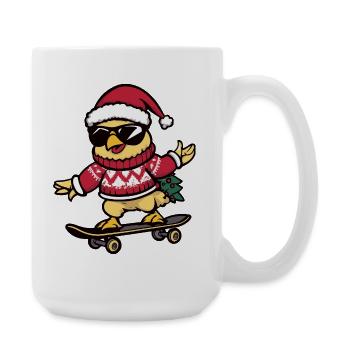 Poulet Noël drôle - Grande tasse 440 ml - blanc - Droite