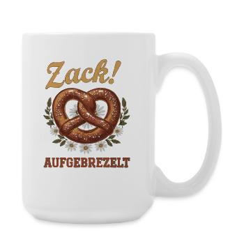 Brezel Bayern Aufgebrezelt Hübsch Bier Bayrisch - Große Tasse 440 ml - Weiß - Rechts