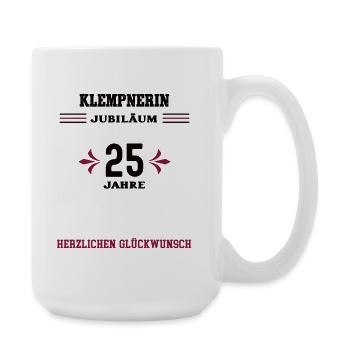 Plumber 25th anniversary 25th company anniversary - Large Mug 440 ml - white - Right