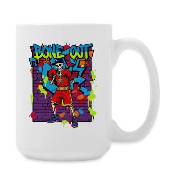 Bone Out – Skelett Boxer Graffiti Streetwear 90er - Große Tasse 440 ml - Weiß - Rechts