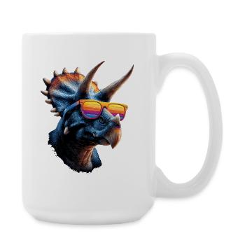Triceratops Dinosaurier Dinos Triceratops Dino - Große Tasse 440 ml - Weiß - Rechts