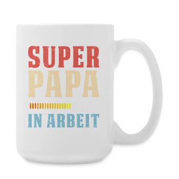 Soon dad SUPER DADDY IN WORK Funny - Large Mug 440 ml - white - Right