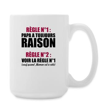 Humour Papa Maman Règles Cadeau - Grande tasse 440 ml - blanc - Droite