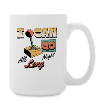 Retro Arcade Joystick I Can Go All Night Long - Large Mug 440 ml - white - Right