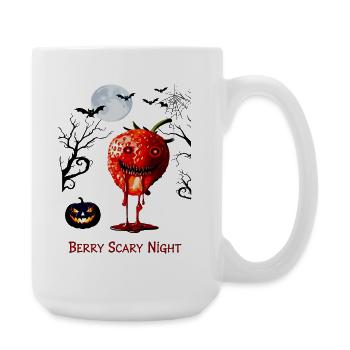 Scary Strawberry Berry Scary Night - Große Tasse 440 ml - Weiß - Rechts