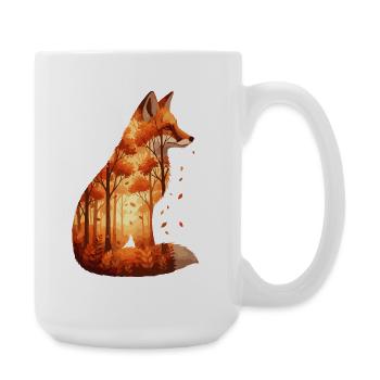 Cozy Autumn Fox Design - Nature & Forest - Large Mug 440 ml - white - Right