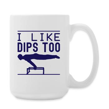 Fitness Fanatics I Like Dips Too Calisthenics Gym - Große Tasse 440 ml - Weiß - Rechts