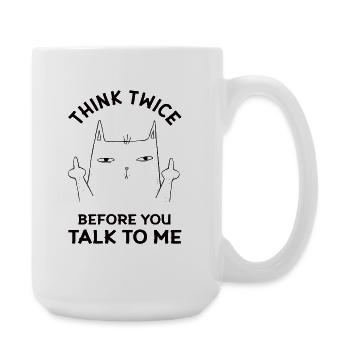 Very angry and stupid cat - Funny saying - Large Mug 440 ml - white - Right