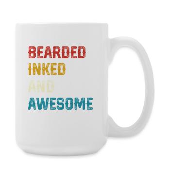 Bearded Inked and Awesome - Large Mug 440 ml - white - Right