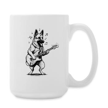 German Shepherd Guitar Art Dog - Large Mug 440 ml - white - Right