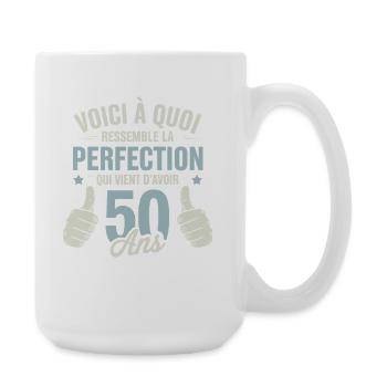 This is what 50-year-old perfection looks like - Large Mug 440 ml - white - Right