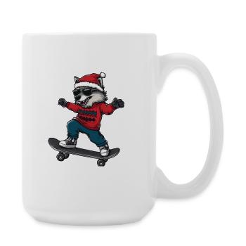 Wolf Christmas Funny - Large Mug 440 ml - white - Right