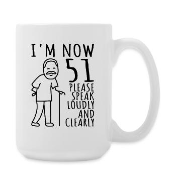 51st Birthday 51er 51st I am now 51 years old - Large Mug 440 ml - white - Right