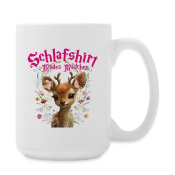 Chemise de nuit fille fatiguée - Design fauve, mignon - Grande tasse 440 ml - blanc - Droite