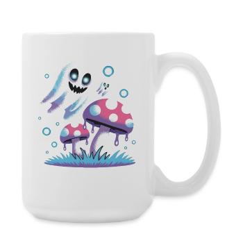 Champignons fantômes style néon - Grande tasse 440 ml - blanc - Droite