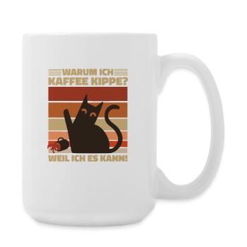 Why do I drink coffee? Angry Cat Coffee Motif - Large Mug 440 ml - white - Right