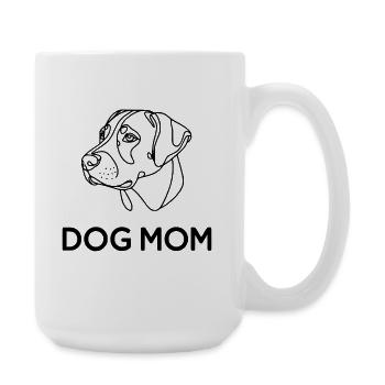 Dog Mom – minimalistisches Hunde-Line Art Geschenk - Große Tasse 440 ml - Weiß - Rechts