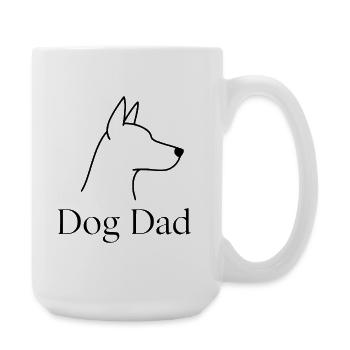 Dog Dad – minimalistisches Hunde-Line Art - Große Tasse 440 ml - Weiß - Rechts