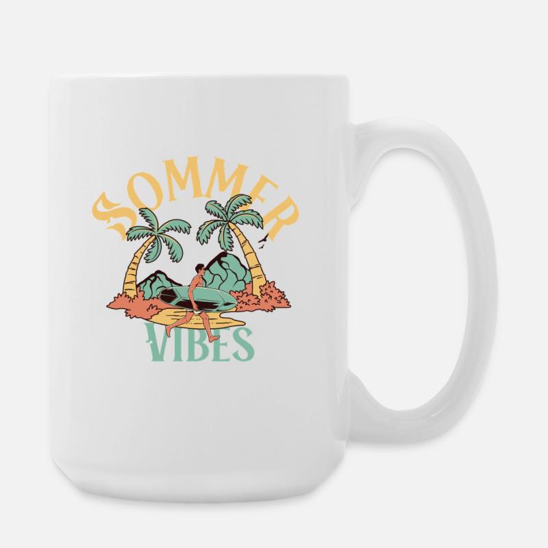 Summer Vibes - Große Tasse 440 ml - Weiß
