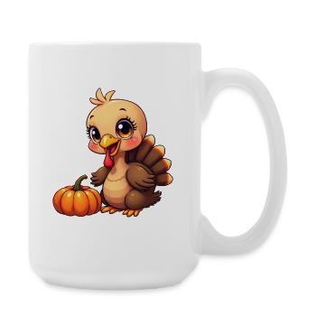 Bébé dinde de Thanksgiving - Grande tasse 440 ml - blanc - Droite